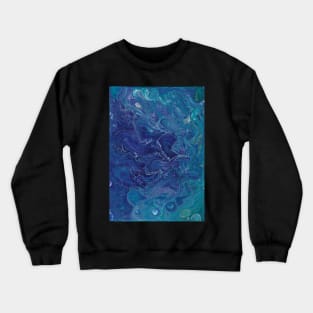 Ocean blue paint pour artwork Crewneck Sweatshirt